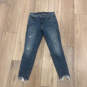 Lucky Brand Medium Blue Distressed Skinny Jeans
